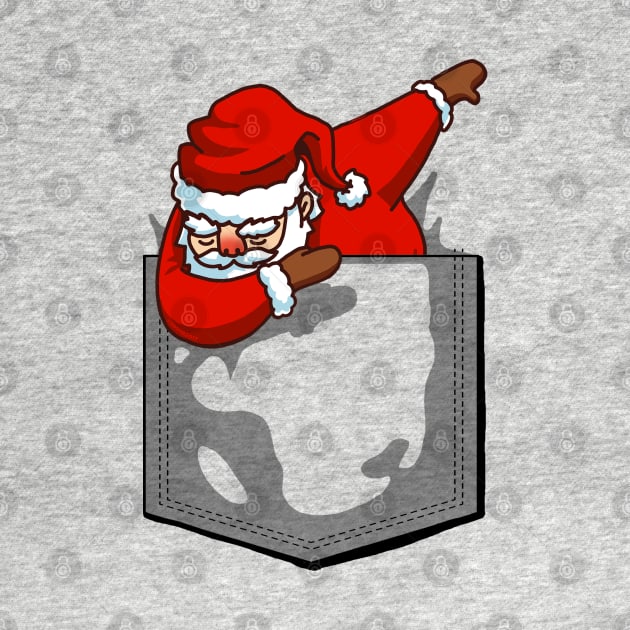 Pocket T-shirt Dabbing Santa Christmas Tshirt Dab Santa Xmas by vo_maria